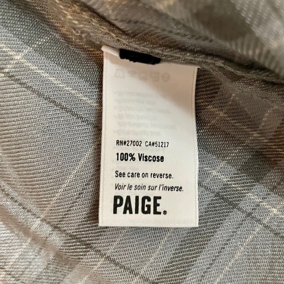 Paige Plaid Flannel Shirt DUSKY BLUE/WHITE/GRAY/BLACK size S - Picture 7 of 7